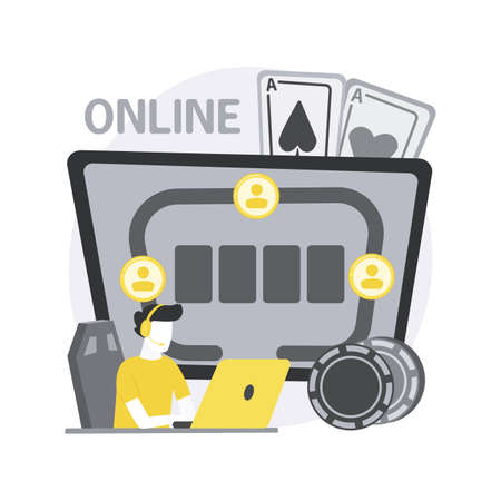 Online poker abstract concept vector illustration.のイラスト素材