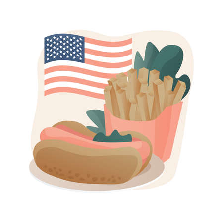 American cuisine abstract concept vector illustration.のイラスト素材