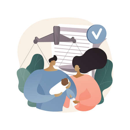 Adoption of a child abstract concept vector illustration.のイラスト素材