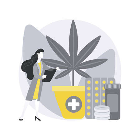 Medical marijuana abstract concept vector illustration.のイラスト素材