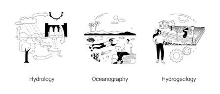 Applied geoscience abstract concept vector illustrations.のイラスト素材