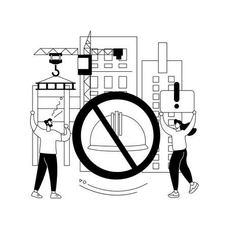 Illegal building abstract concept vector illustration.のイラスト素材