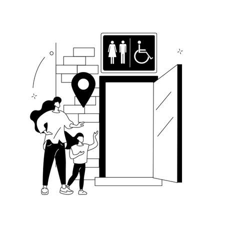 Public restrooms abstract concept vector illustration.のイラスト素材
