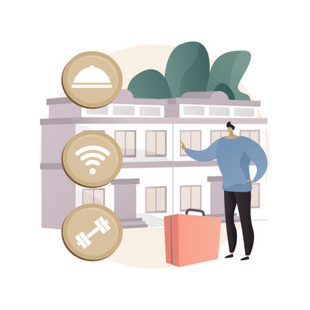 Motel service abstract concept vector illustration.のイラスト素材