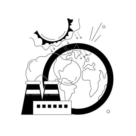 Greenhouse gas emissions abstract concept vector illustration.のイラスト素材