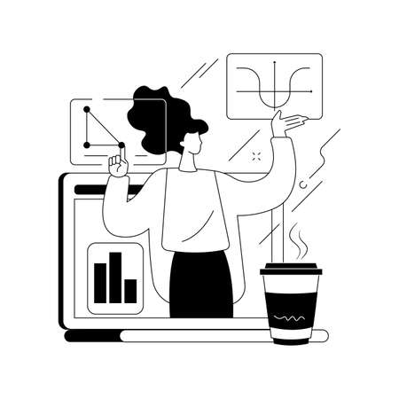 Online math tutoring abstract concept vector illustration.のイラスト素材