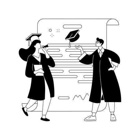 Graduation abstract concept vector illustration.のイラスト素材