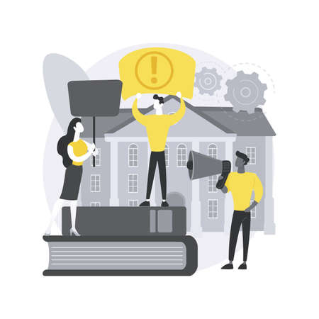 Student activism abstract concept vector illustration.のイラスト素材
