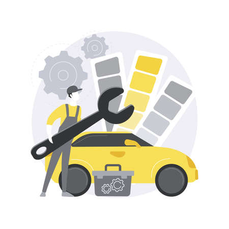 Car tuning abstract concept vector illustration.のイラスト素材