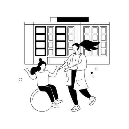 Childrens rehabilitation center abstract concept vector illustration.のイラスト素材