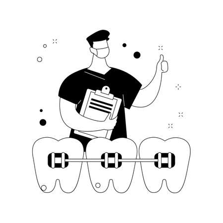 Dental braces abstract concept vector illustration.のイラスト素材