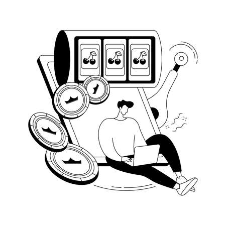 Slot machine abstract concept vector illustration.のイラスト素材