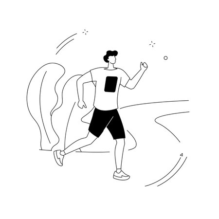 Running abstract concept vector illustration.のイラスト素材