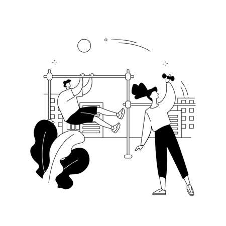 Outdoor workout abstract concept vector illustration.のイラスト素材