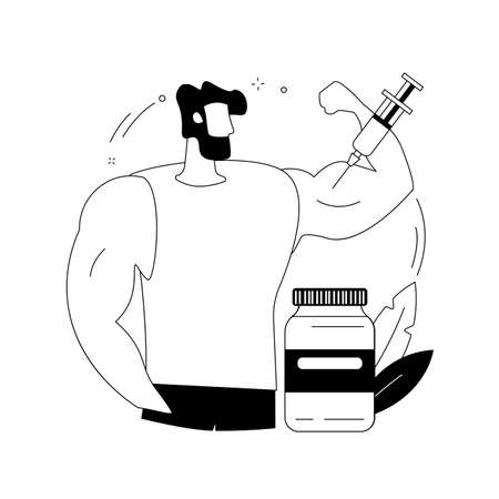Anabolism steroids abstract concept vector illustration.のイラスト素材