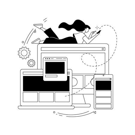 Responsive web design abstract concept vector illustration.のイラスト素材