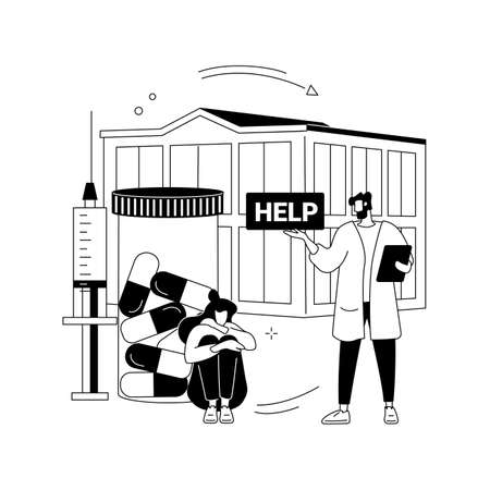 Drug rehab center abstract concept vector illustration.のイラスト素材