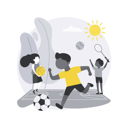 Sport summer camp abstract concept vector illustration.のイラスト素材