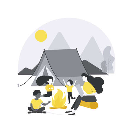 Summer camp for kids abstract concept vector illustration.のイラスト素材
