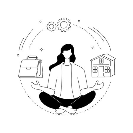 Balancing work and family abstract concept vector illustration.のイラスト素材