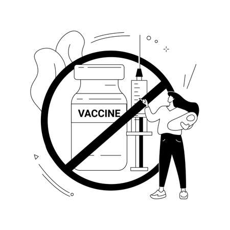 Refusal of vaccination abstract concept vector illustration.のイラスト素材