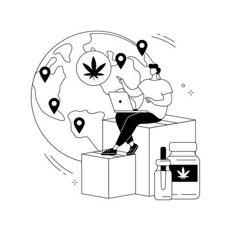 Distribution of hemp products abstract concept vector illustration.のイラスト素材