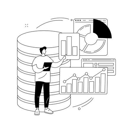 Analytics and data science abstract concept vector illustration.のイラスト素材