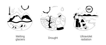 Global warming abstract concept vector illustrations.のイラスト素材