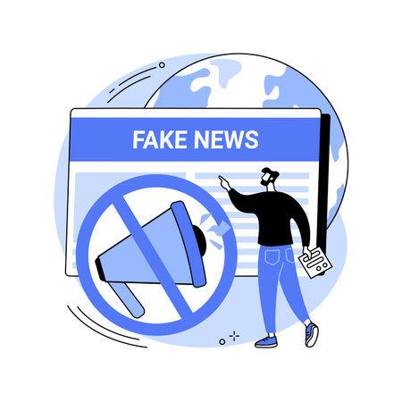 Fake news abstract concept vector illustration.のイラスト素材