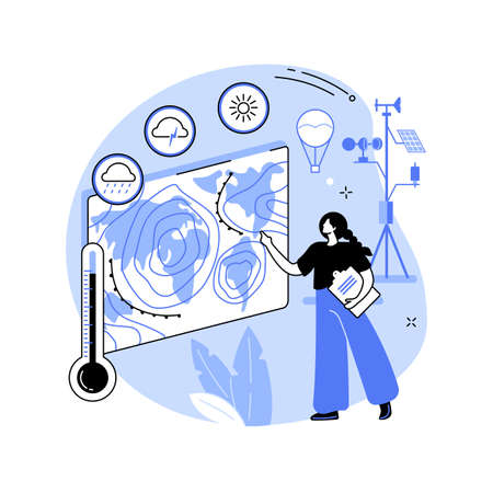 Meteorology abstract concept vector illustration.のイラスト素材