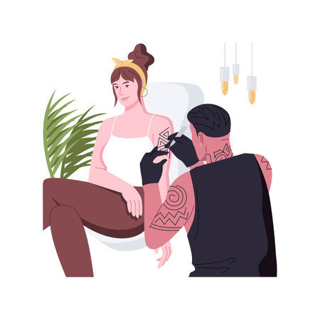 Tattoo isolated cartoon vector illustrations.のイラスト素材