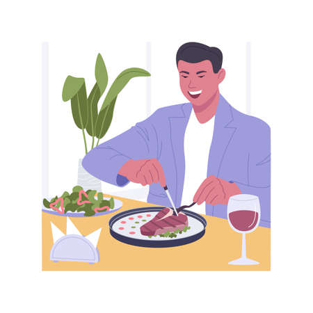 Steak house isolated cartoon vector illustrations.のイラスト素材