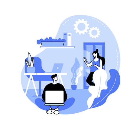 Biophilic office isolated cartoon vector illustrations.のイラスト素材