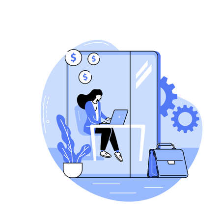 Work-station isolated cartoon vector illustrations.のイラスト素材