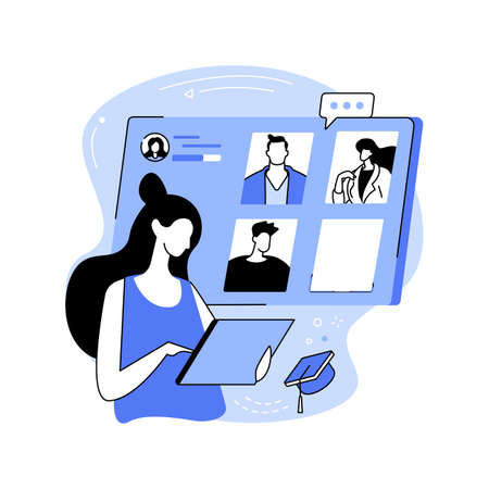 Online discussion isolated cartoon vector illustrations.のイラスト素材