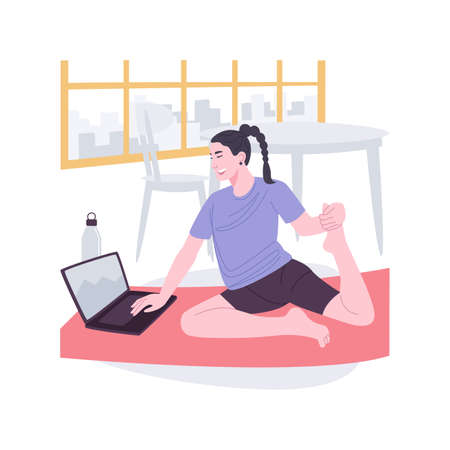 Yoga isolated cartoon vector illustrations.のイラスト素材