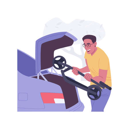 Compact vehicle solution isolated cartoon vector illustrations.のイラスト素材