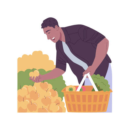 Healthy food choice isolated cartoon vector illustrations.のイラスト素材