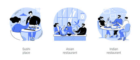 Asian cuisine isolated cartoon vector illustrations seのイラスト素材