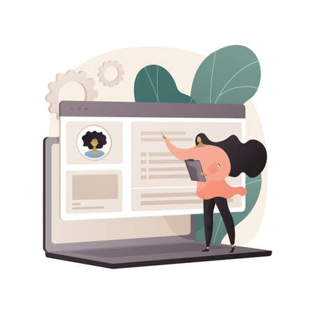 HR software abstract concept vector illustration.のイラスト素材