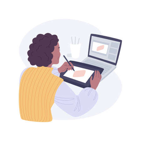 Graphic design classes isolated cartoon vector illustrations.のイラスト素材