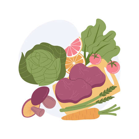 Flexitarian meal plan isolated cartoon vector illustrations.のイラスト素材