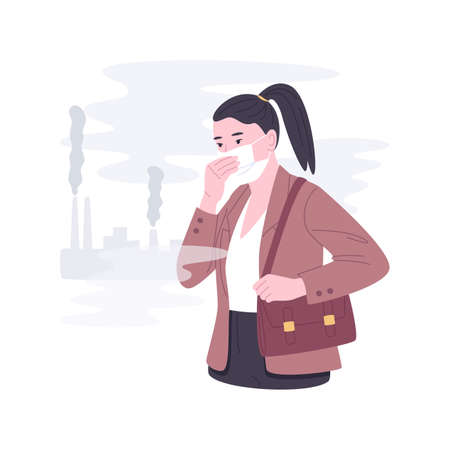 Bad air quality isolated cartoon vector illustrations.のイラスト素材