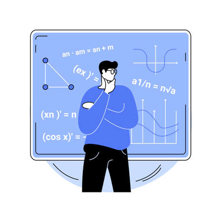 Mathematics and statistics isolated cartoon vector illustrations.のイラスト素材