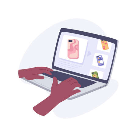 Smartphone skins isolated cartoon vector illustrations.のイラスト素材