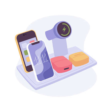 Charging station isolated cartoon vector illustrations.のイラスト素材