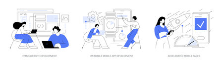 Software and frontend development abstract concept vector illustrations.のイラスト素材