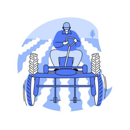 Mechanical cultivation isolated cartoon vector illustrations.のイラスト素材
