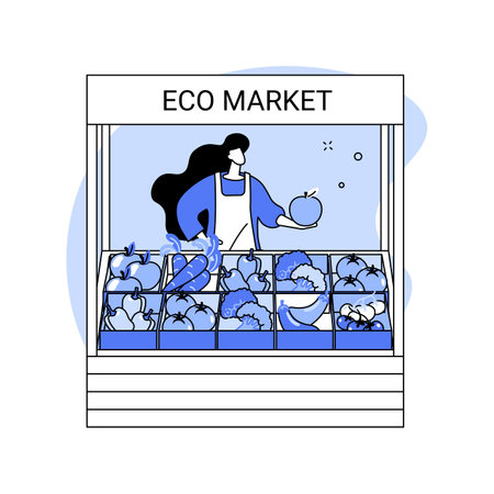 Eco market isolated cartoon vector illustrations.のイラスト素材