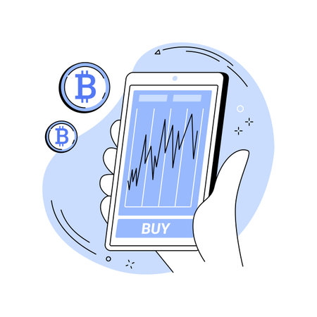 Cryptocurrency trading app isolated cartoon vector illustrations.のイラスト素材